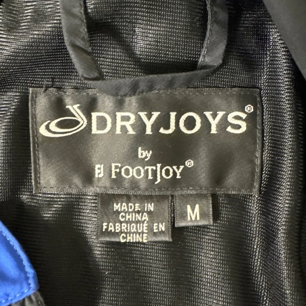 FootJoy DryJoys Mens Medium Short Sleeve Golf Rain Shirt Blue Black AR486